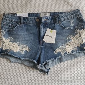 Cute denim shorts NWT UK size 14